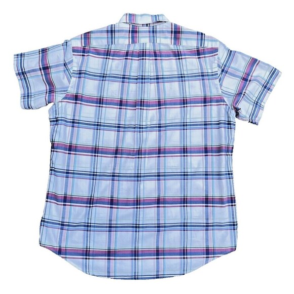 Ralph Lauren Short Sleeve Button Shirt Mens  Plaid Flesh Pony size L - Picture 10 of 12